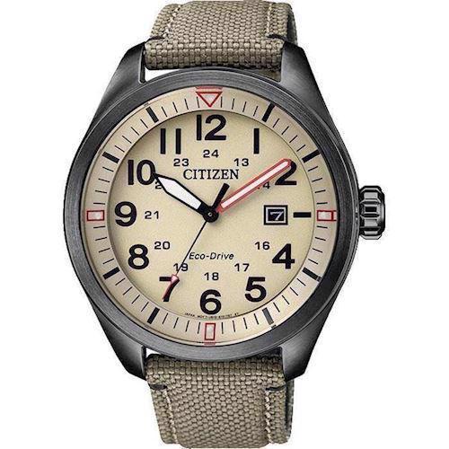 Image of Miltary mat IP sort quartz med Eco-Drive Herre ur fra Citizen, AW5005-12X